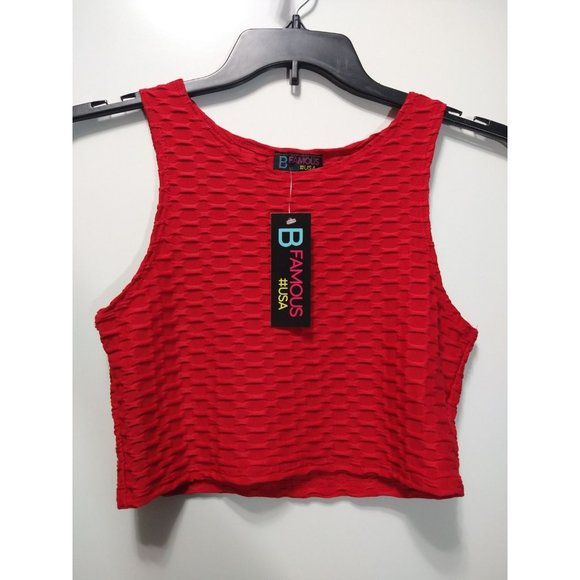 Red anti Cellulite crop top available in size M and L - Picture 3 of 3